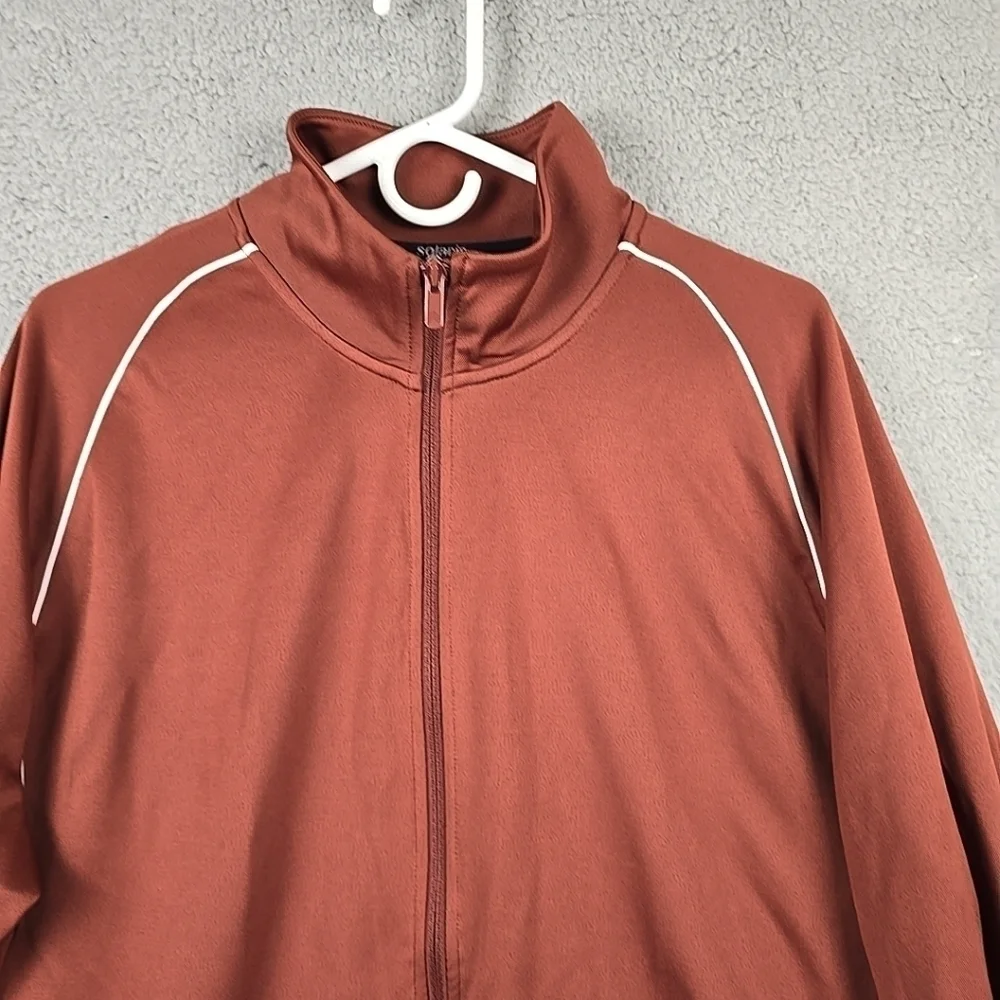 Solaris Men's Active Stand Collar Long Sleeve Track Suit Warm Up Jacket XLT